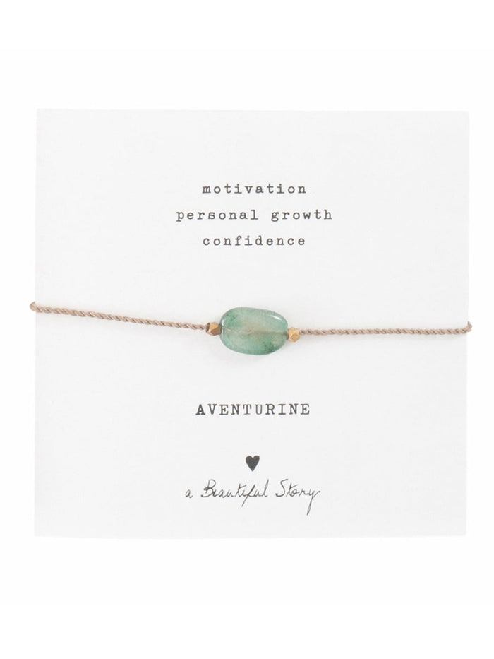 A Beautiful Story Gemstone Card Bracelet Aventurine