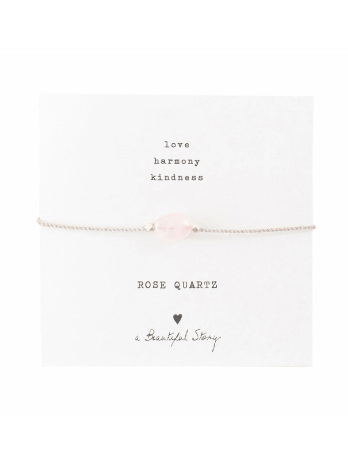 A Beautiful Story Gemstone Card Bracelet Rose Quartz