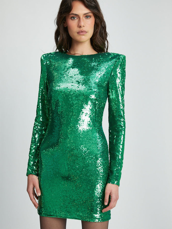 Bardot Alessia Sequin Mini Dress Bright Green