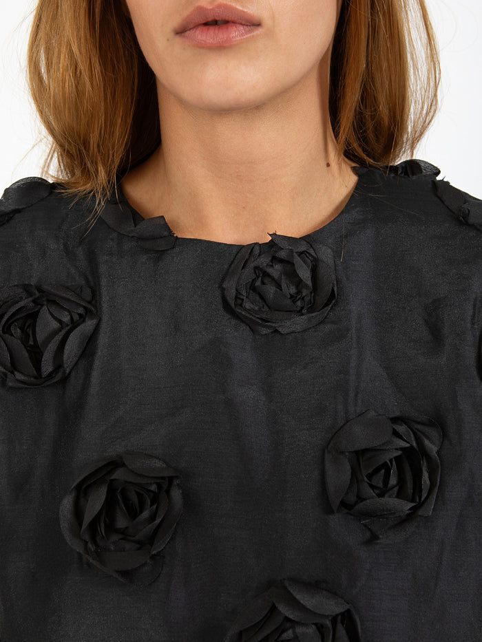 Top with roses