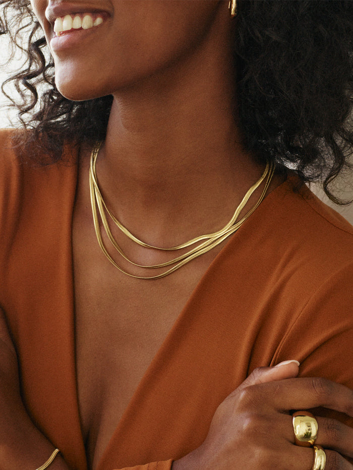 HERRINGBONE triple necklace