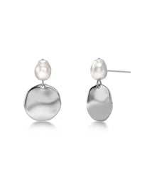 PEARL signet earrings steel