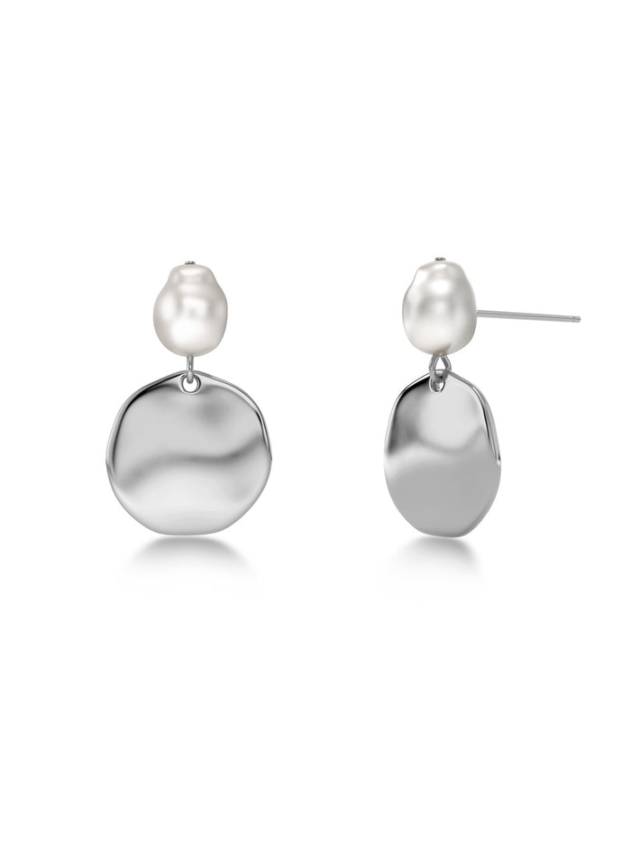 PEARL signet earrings steel