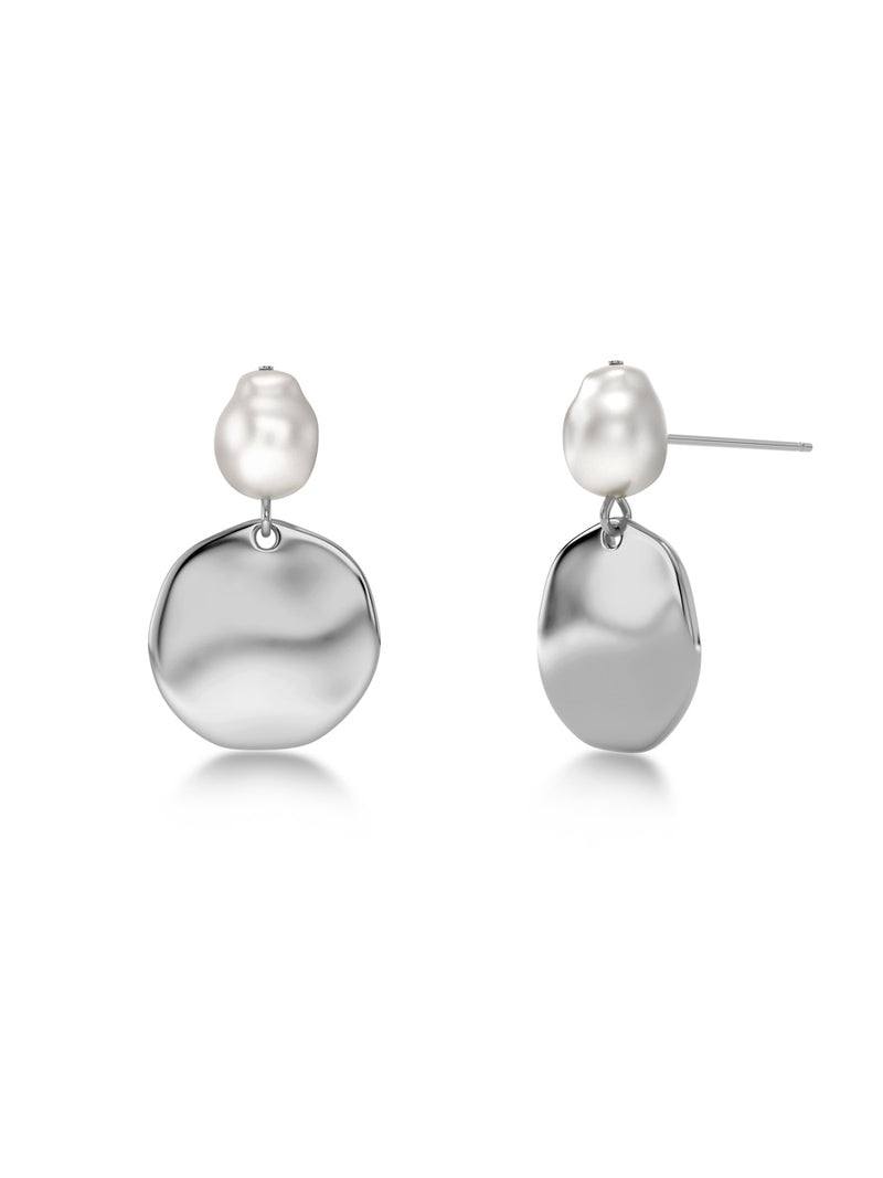 PEARL signet earrings steel