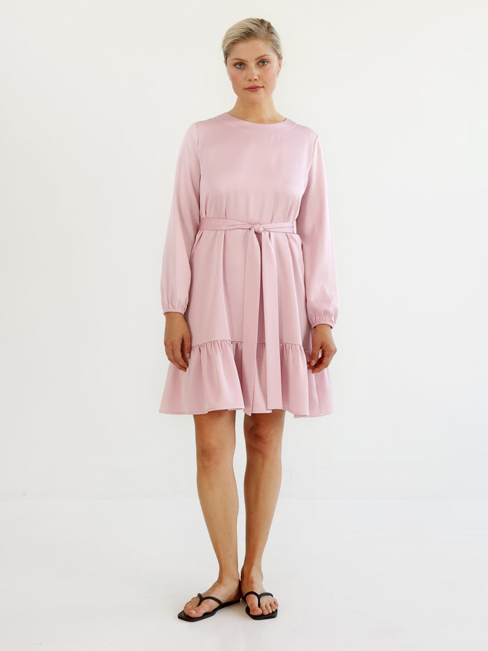 Gauhar Helsinki Frill Dress Rose Vaaleanpunainen