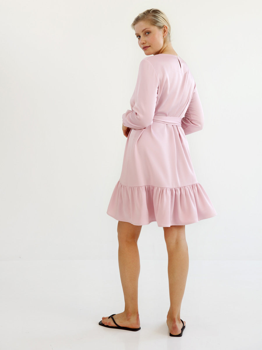 Gauhar Helsinki Frill Dress Rose Vaaleanpunainen