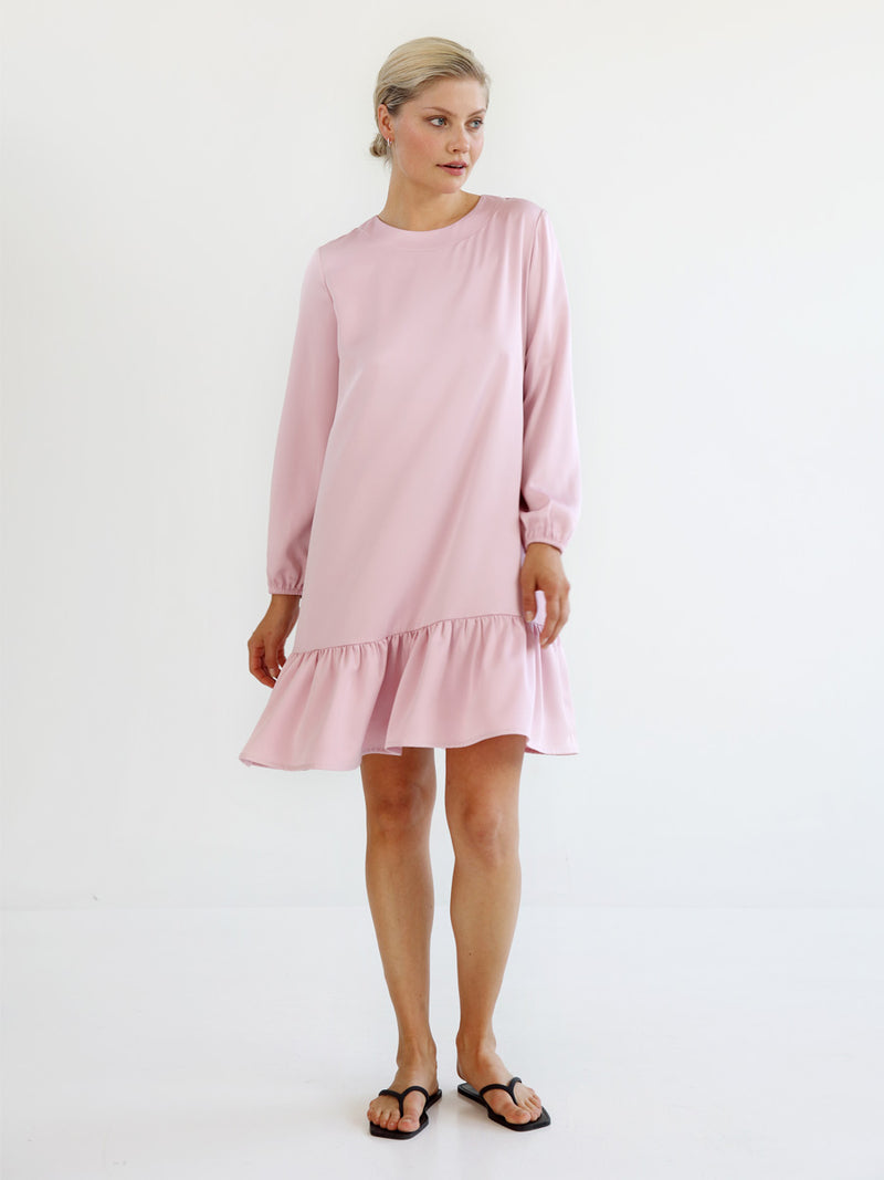 Gauhar Helsinki Frill Dress Rose Vaaleanpunainen