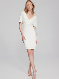 Joseph Ribkoff Wrap dress with pearl detail Vanilla