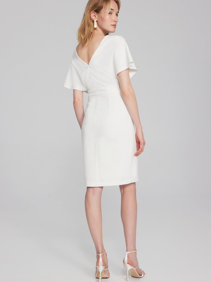 Joseph Ribkoff Wrap dress with pearl detail Vanilla