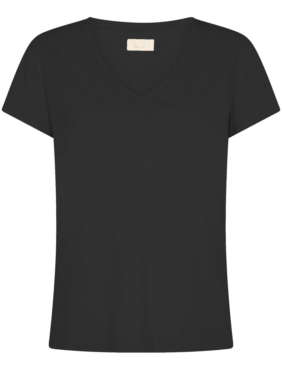 Mos Mosh Arden Organic V-SS Tee Black