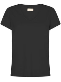 Mos Mosh Arden Organic V-SS Tee Black