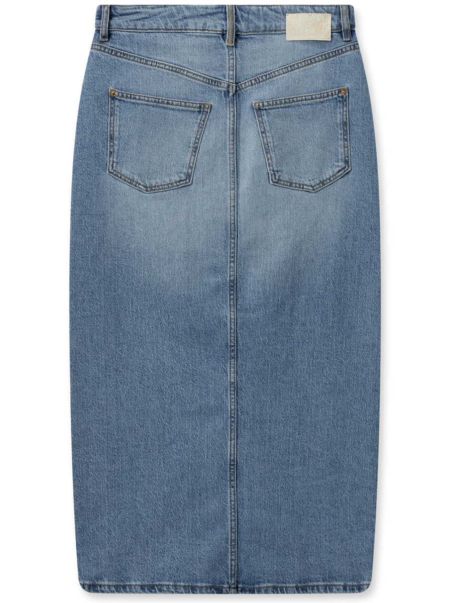 Mos Mosh Mella Denim Skirt Blue Farkkuhame Sininen