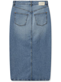 Mos Mosh Mella Denim Skirt Blue Farkkuhame Sininen