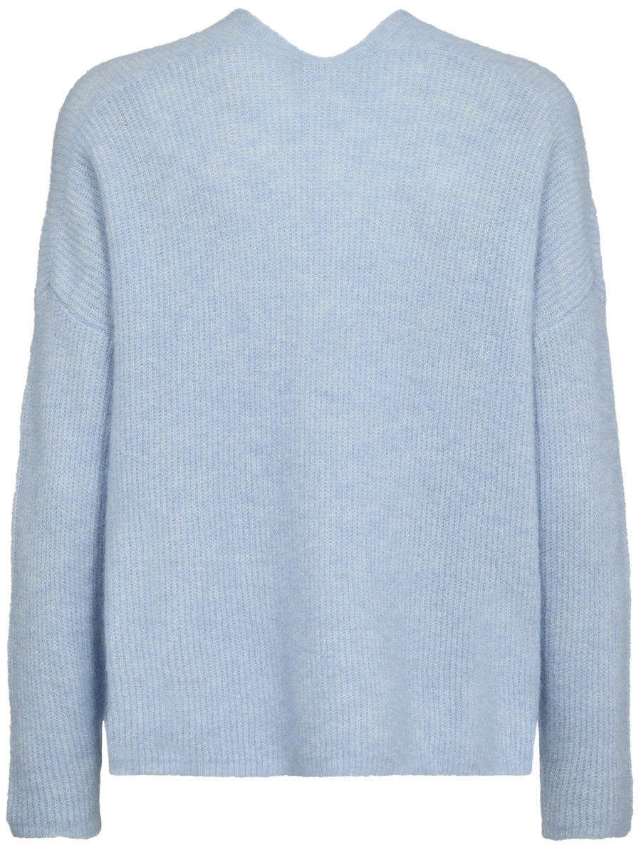 Mos Mosh Thora V-Neck Knit Cashmere Blue