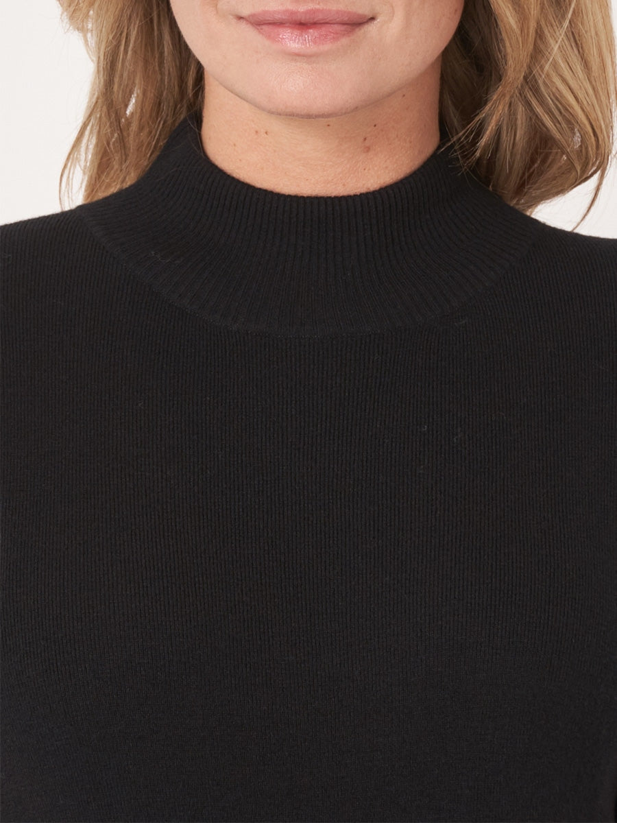 Repeat Cashmere Merinowool Knit Dress Black