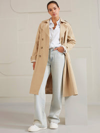 YAYA Double breasted trenchcoat Trenssitakki Beige