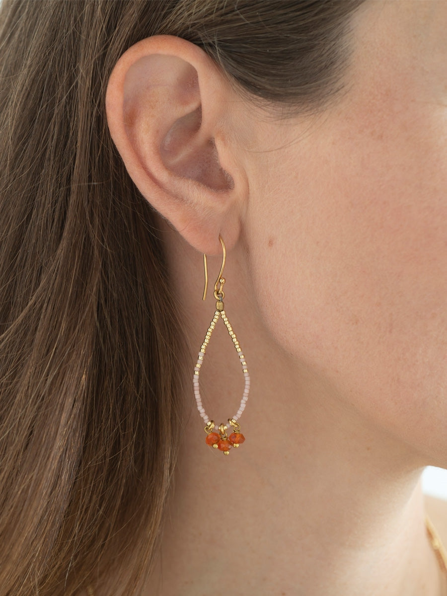 A Beautiful Story Becoming Carnelian Gold Earrings