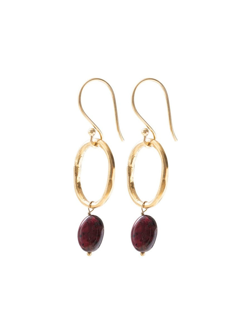 A Beautiful Story GRACEFUL garnet gold earrings