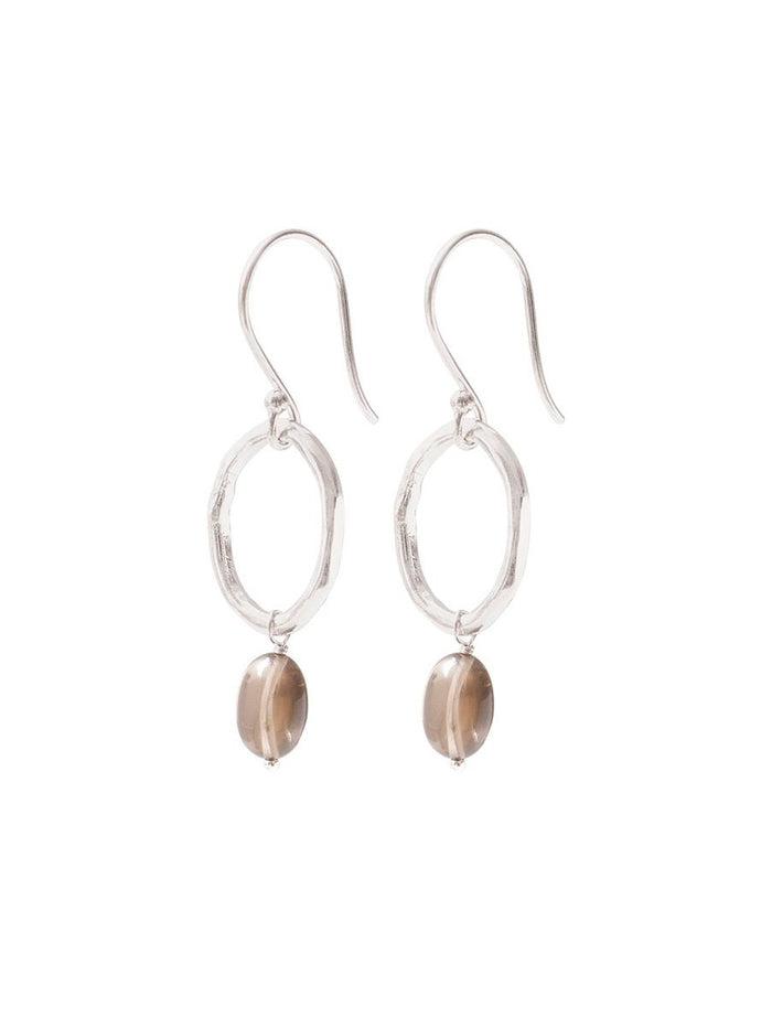 A Beautiful Story GRACEFUL smokey quartz silver earrings