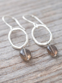 A Beautiful Story GRACEFUL smokey quartz silver earrings