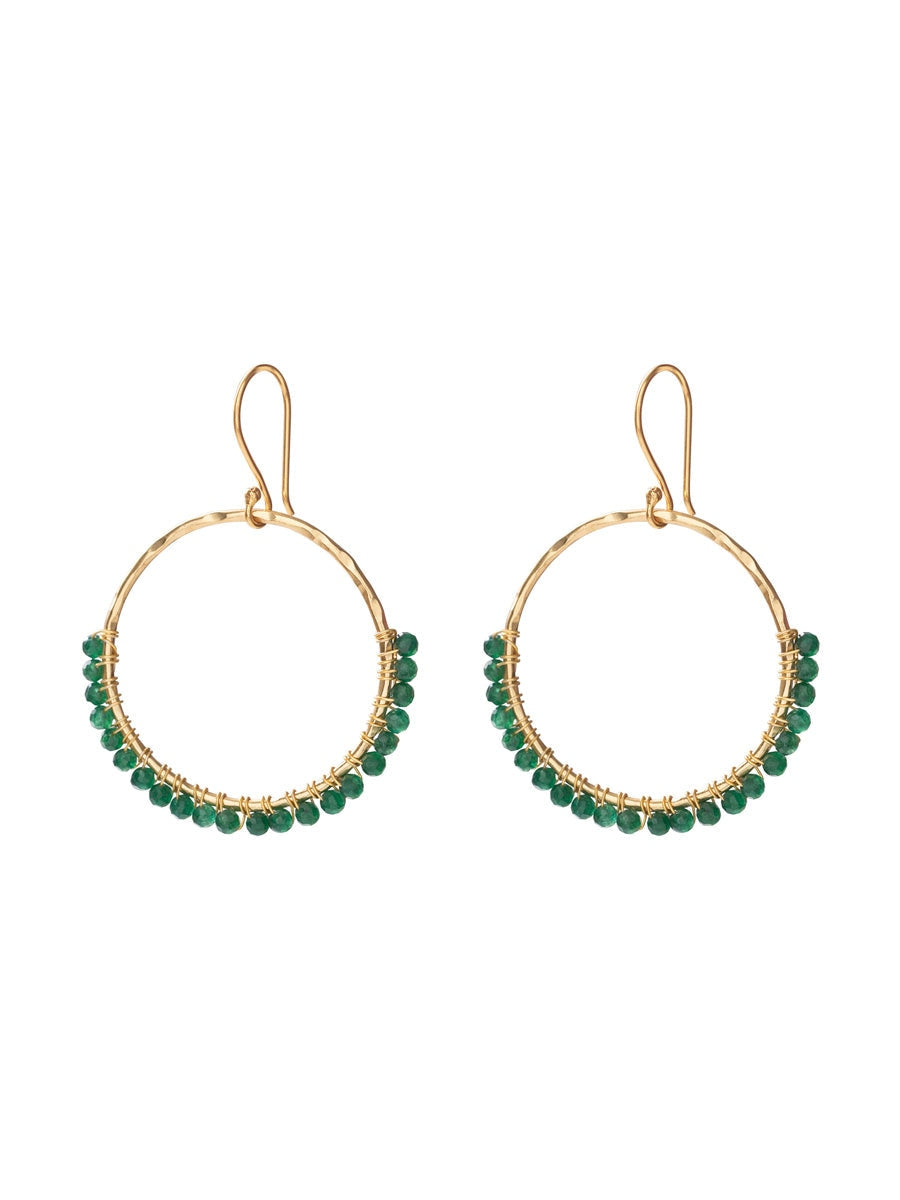 A Beautiful Story Kindness Aventurine Gold Earrings 