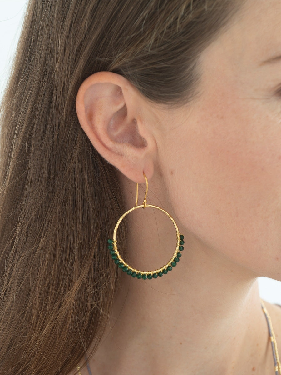 A Beautiful Story Kindness Aventurine Gold Earrings