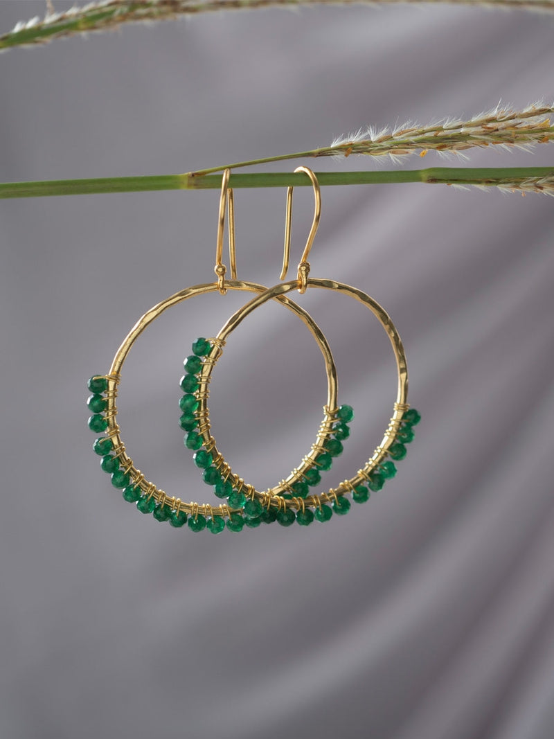 A Beautiful Story Kindness Aventurine Gold Earrings