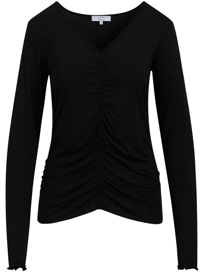 Coster Copenhagen SOFIA gathered blouse black