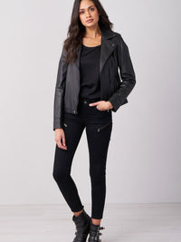 Repeat Cashmere Leather jacket black