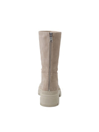 YAYA Suede boots with zipper Birch sand